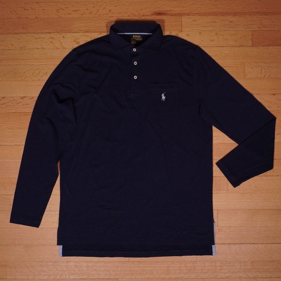 Polo Ralph Lauren Performance Polo Shirt Navy Blue Medium Brand New - Picture 1 of 12